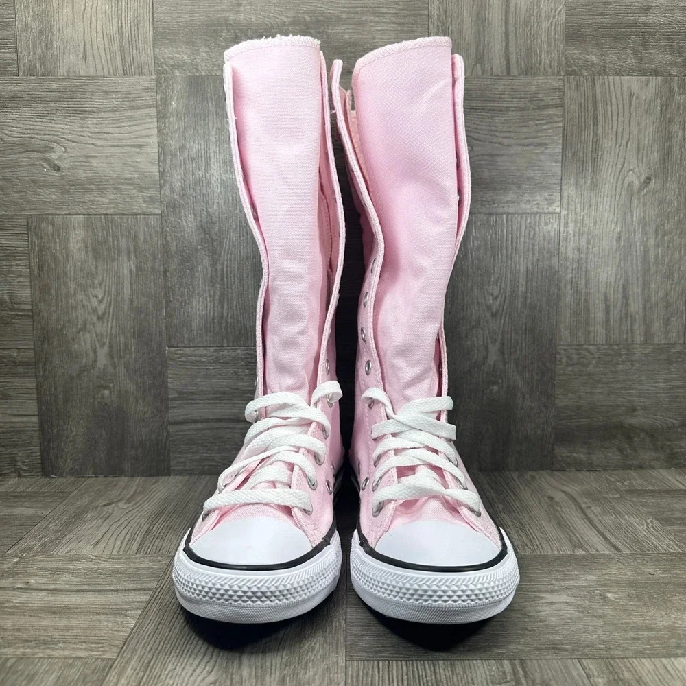 Converse XX-Hi Sneakers Youth 3 Pink Knee High Canvas Zip Up NEW